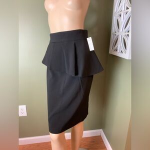 Paniz Black Peplum Pencil Skirt size 2 nwt